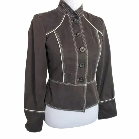 Mossimo S‎ brown/white fitted boho blazer/jacket - Picture 2 of 6